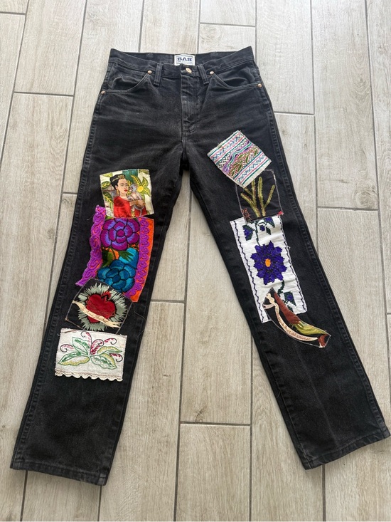 Wrangler Denim - Vintage Rare Wrangler Frida Kahlo Patchwork Jeans 29 X 30